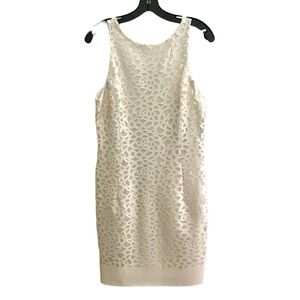 JULIA JORDAN laser cut vegan leather sheath dress size 10 NWT